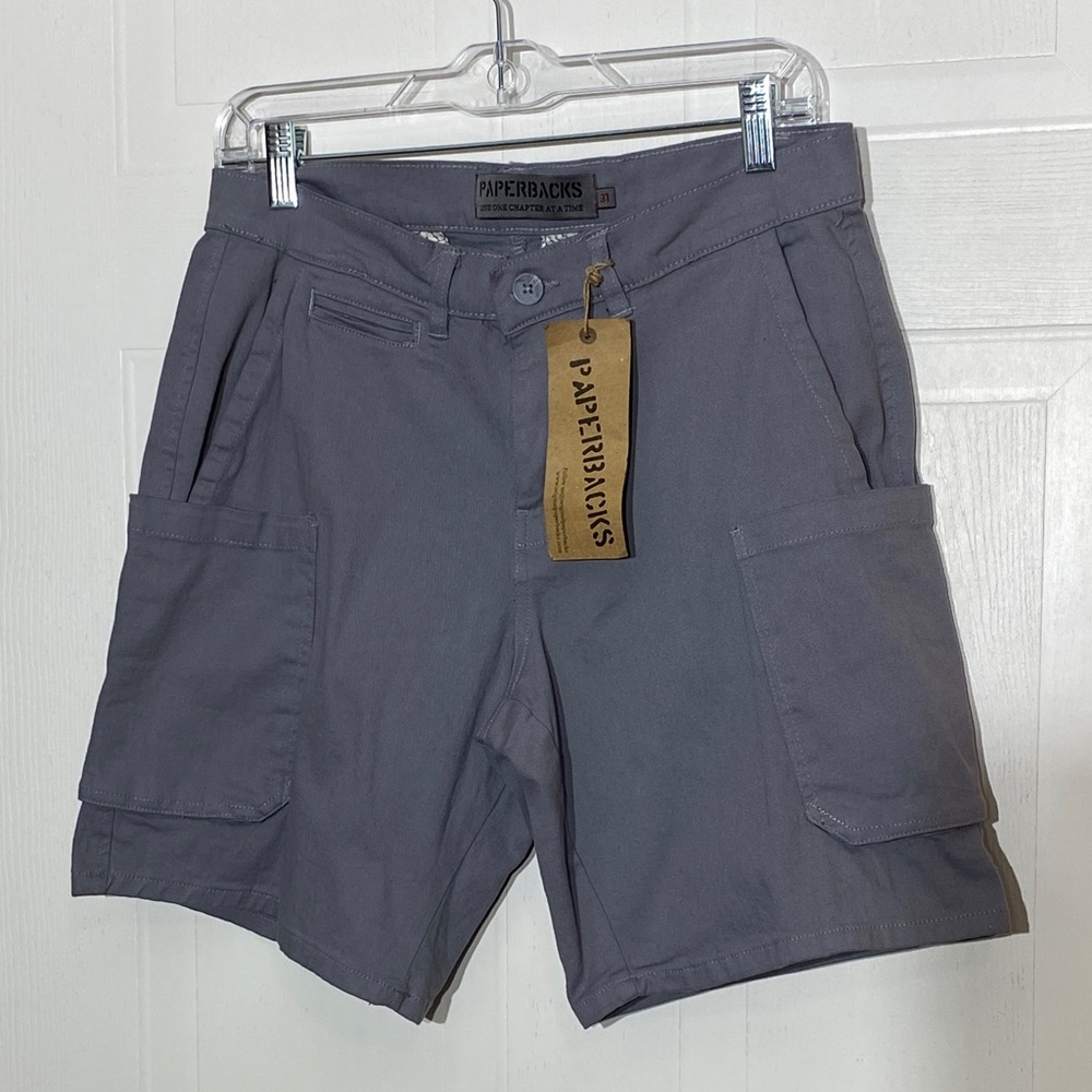 Paperbacks Charcoal Men's Cargo Shorts 31